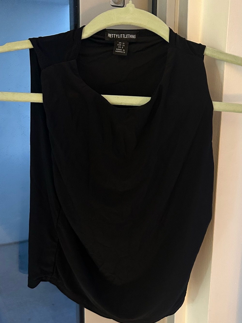 PrettyLittleThing Black Cowl Neck Sleeveless Top